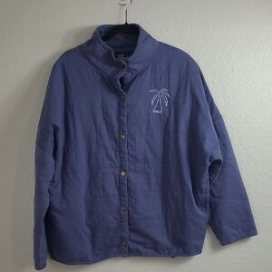 Society Amuse  Navy Quilted Jacket Sea Breeze Beachly Size L/XL